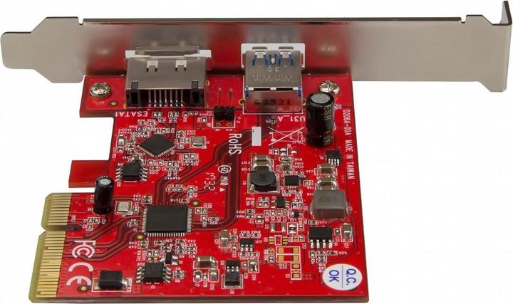 Actual product image StarTech USB 3.1 PCIe card - 2 ports - 1 x USB-A and 1 x eSATA - 10 GBit / s - USB 3.1 card - eSATA...