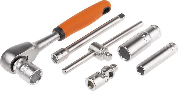 Actual product image Bahco 1/4"- und 1/2"-Steckschlüssel-Satz inklusive Ring-Maulschlüsseln/Schraubendreher-Einsätzen - 108-