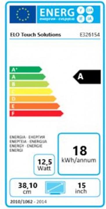 Energie-Label ēlo ET1590L OPEN FRAME MONITOR (1024 x 768 Pixel, 15")