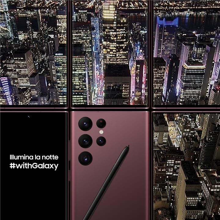 Actual product image Samsung Galaxy S22 Ultra (512 GB, Burgundy, 6.80", Dual SIM, 108 Mpx, 5G)
