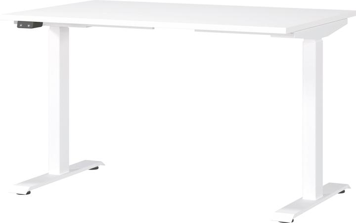 Immagine prodotto Germania Scrivania JET regolabile in altezza bianca rettangolare, struttura con gambe a T bianca 120,0 x (120 x 72 cm)