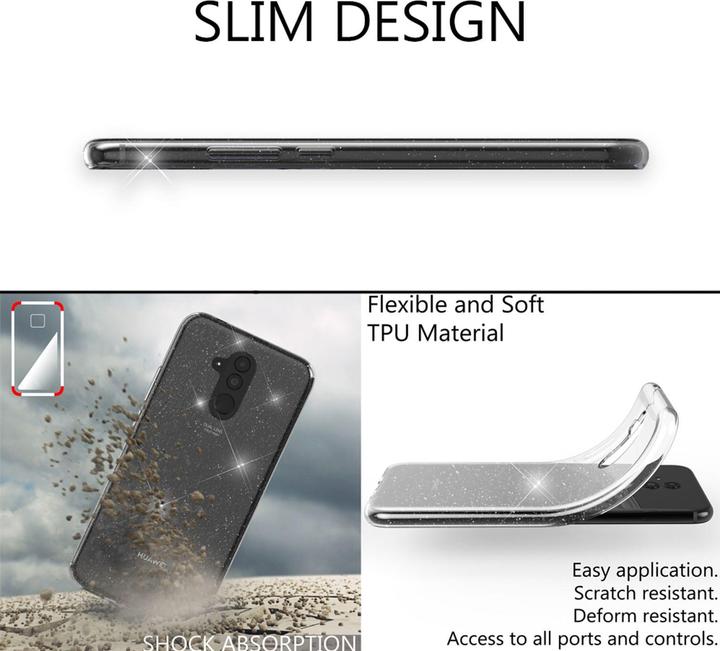 Actual product image Nalia Clear glitter silicone cover (Mate 20 Lite)