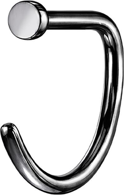 Actual product image Star Piercing Nose ring open black D-shape (without brass, Titanium G23)