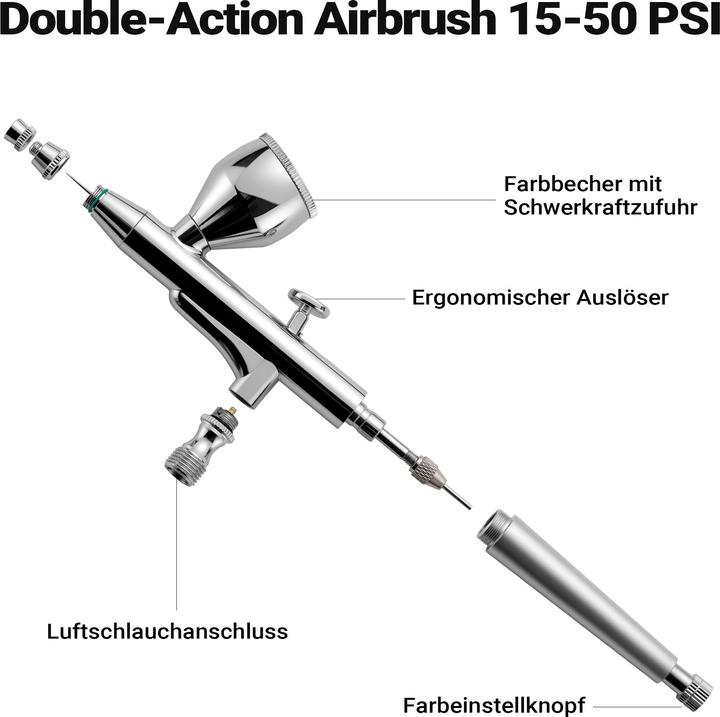 Image du produit Wiltec Aérographe X501 Air Brush Designs avec buse de 0,3mm Godet à liquide