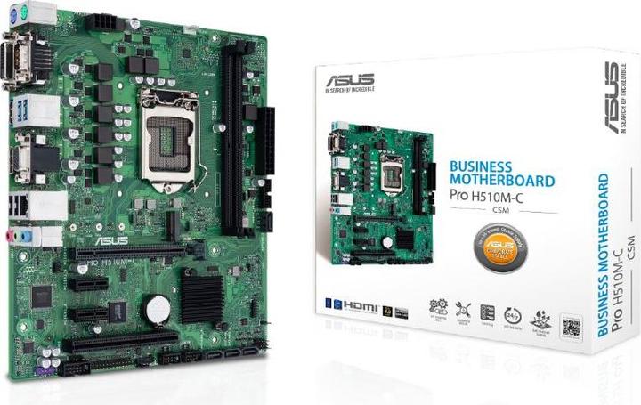 Actual product image ASUS Pro H510M-C/CSM - Motherboard - micro ATX - LGA1200 socket - H510 - USB 3.2 Gen (LGA 1200, Intel H510, mATX)