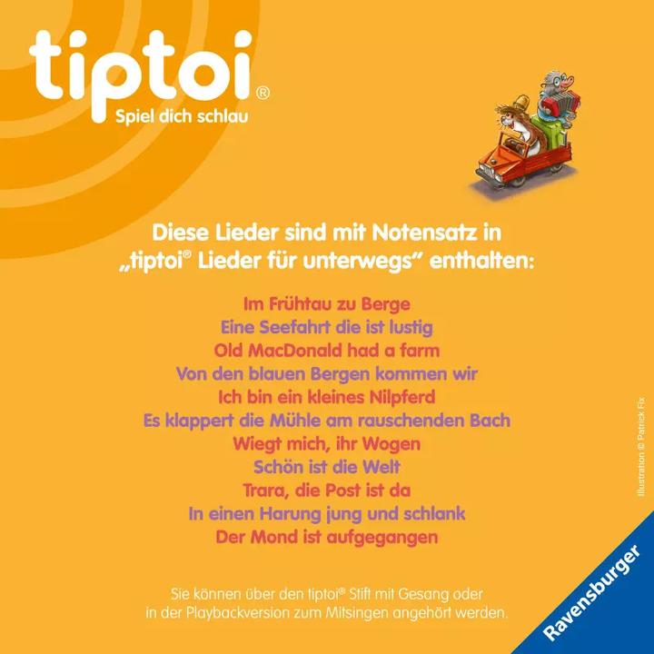 Produktbild Ravensburger tiptoi Meine schönsten Lieder für unterwegs (Deutsch, Cee Neudert, 2022)