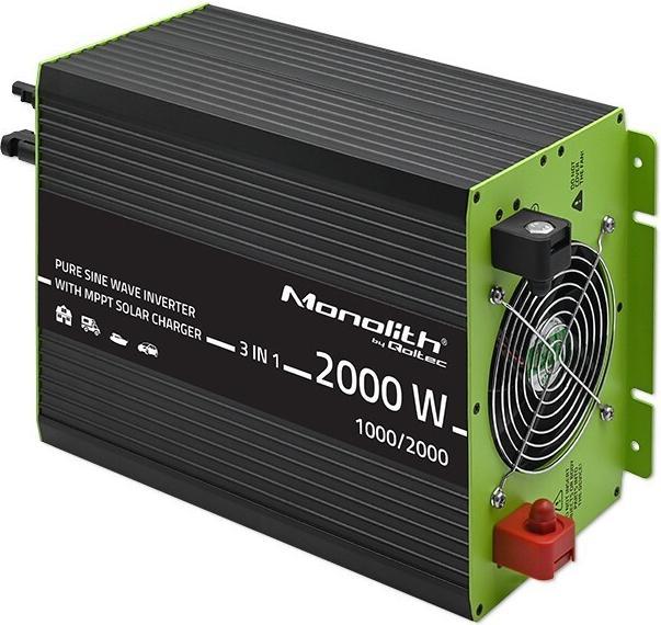 Immagine prodotto Qoltec Przetwornica solarna Monolith 3w1 z funkcją ładowania AC | MPPT | UPS | ATS | 1000W | 2000W