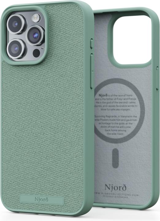 Actual product image Njord Hard Cover Fabric MagSafe Case Turquoise (Apple iPhone 15 Pro Max)