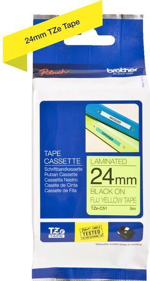 Produktbild Brother TZC51 Laminiertes Band (2.40 cm, Schwarz, Gelb)