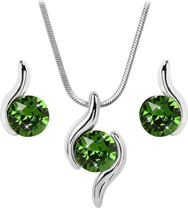 Produktbild Levien A set of Chaton Wave Fern Green necklaces and earrings