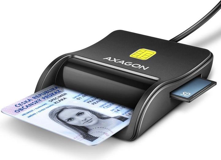 Actual product image Axagon CRE-SM3SD USB Smart Card & SD/microSD/SIM Card FlatReader (USB 2.0)