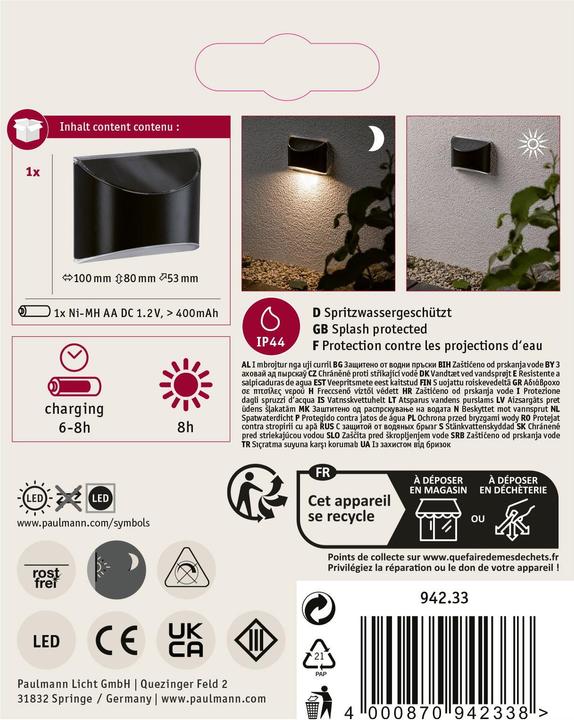 Image du produit Paulmann Elliot (7 lm, IP44)