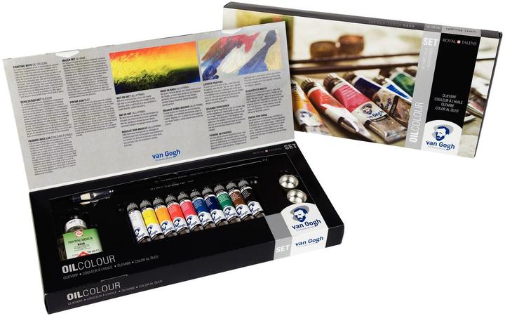Actual product image Van Gogh Oil Paint Combination Set, Multicoloured (White, Orange, Yellow, Green, Blue, Rose, Black, Red, Brown, 200 ml)