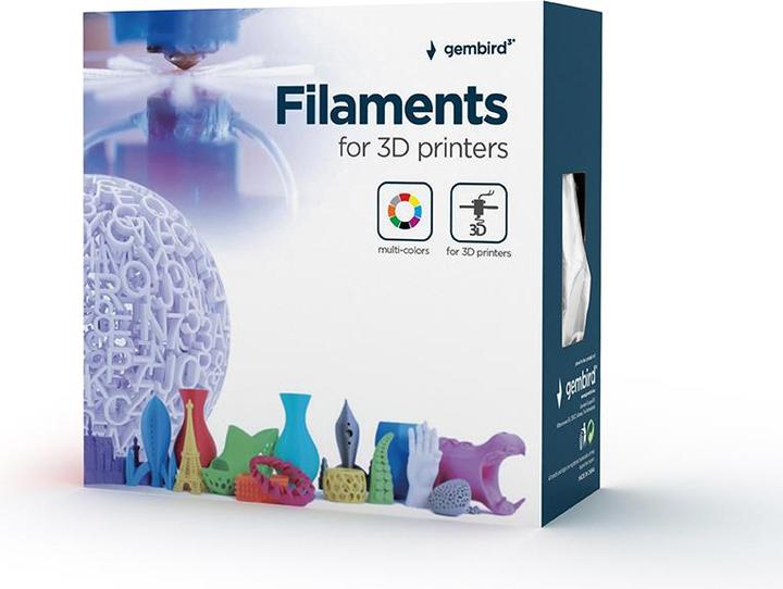 Image du produit Gembird Filament, PLA Flexible, blanc, 1.75 mm, 1 kg (PLA, 1.75 mm, 1320 g, Blanc)