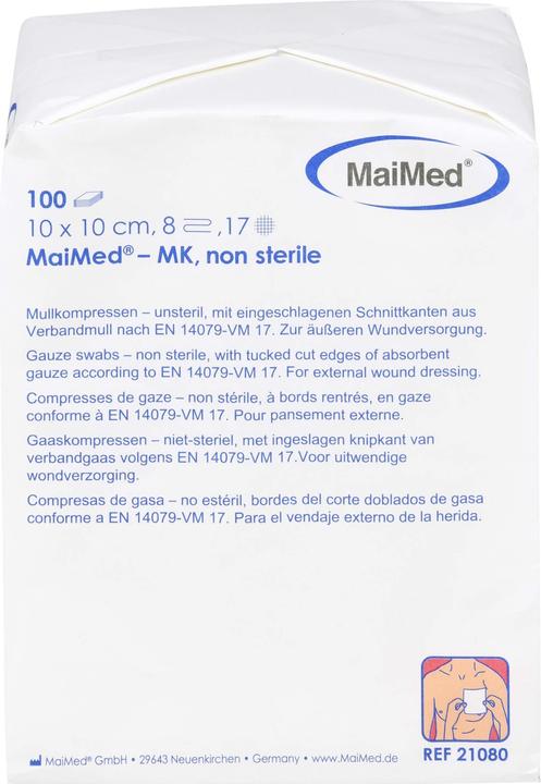 MaiMed MULLCOMPRESSES 10x10cm 8x non-sterile, 100 pcs COM