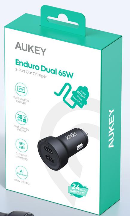 Immagine prodotto Aukey Caricabatterie da parete CC-Y23, 2xUSB-C, 65W (nero)
