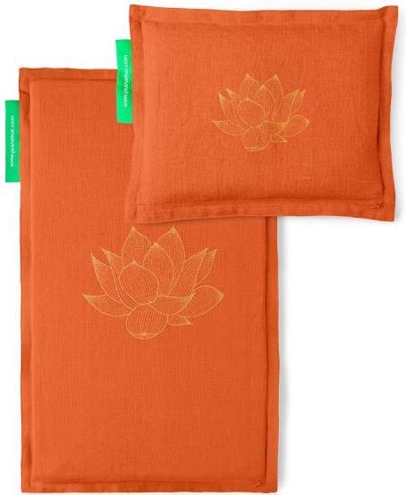 Actual product image Pranamat Eco Massage Set - mat and cushion dark orange