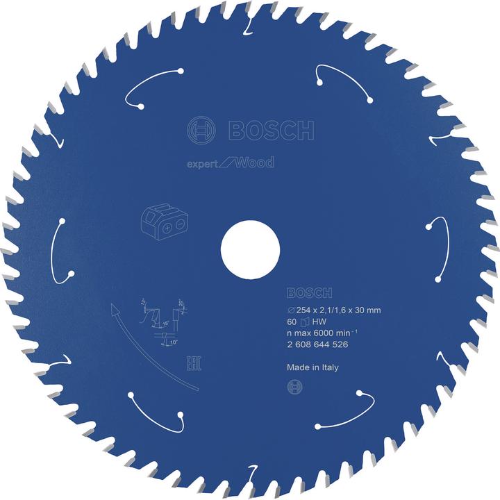 Bosch Professional Zubehör Lama circolare Expert for Wood, 254 x 2,1/1,6 x 30, 60 denti