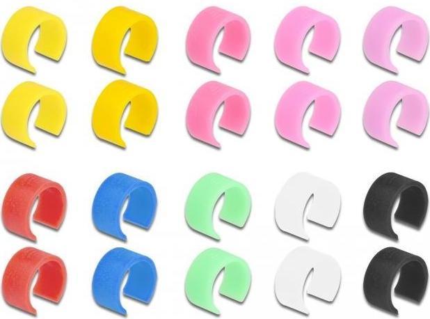 Produktbild Delock Netzwerkkabel RJ45 Cat.6A S/FTP mit farbigen Clips 5 m (S/FTP, CAT6a, 5 m)
