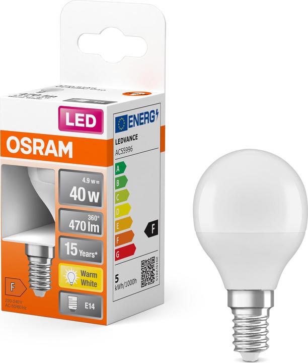 Immagine prodotto Osram Star Classic P (E14, 40 W, 470 lm, 1 x, F)