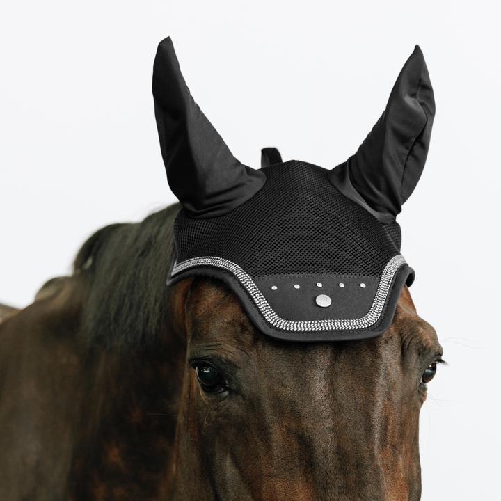 Actual product image Fouganza Horse Riding Ear Net - Black Rhinestones