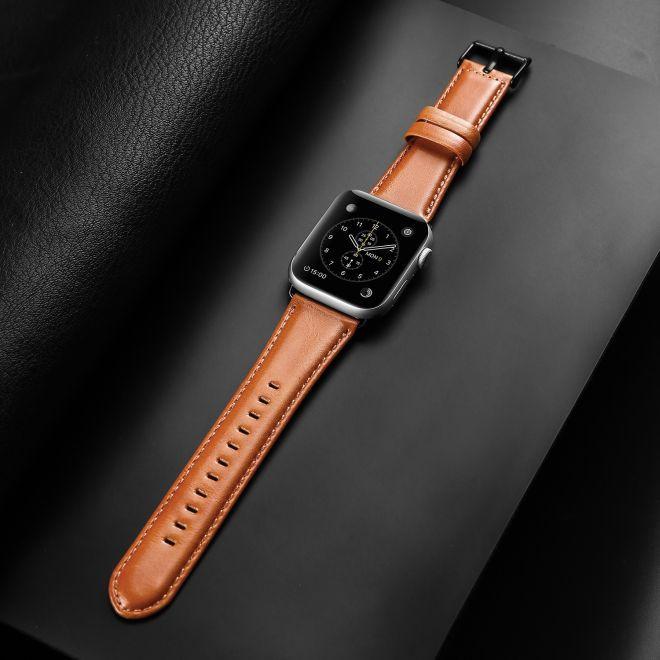 Produktbild Dux Ducis Business Series Echtleder Ersatz Armband (44 mm, 45 mm, 42 mm, Echtleder, Apple Watch Series 1, Apple Watch Series 2, Apple Watch Series 3, Apple Watch Series 4, Apple Watch Series 5, Apple Watch Series 6, Apple Watch Series 7, Apple Watch Series 8, Apple Watch Series 9, Apple Watch SE)