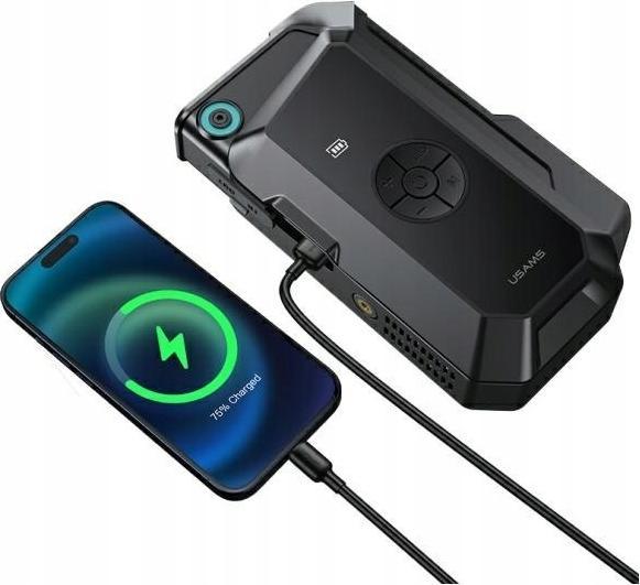 Actual product image Usams Jumpstarter Powerbank 8000mAh + wbudowana latarka czarny/black ZB287 (8000 mAh, 60 W, 29.60 Wh)