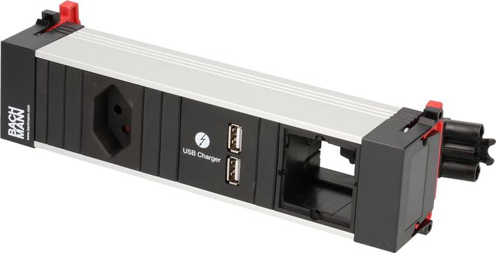 Produktbild Bachmann Einbausteckerleiste POWER FRAME 1x T13, USB, Custom-ABD Leer (1 x, Typ 13, 0.20 m)