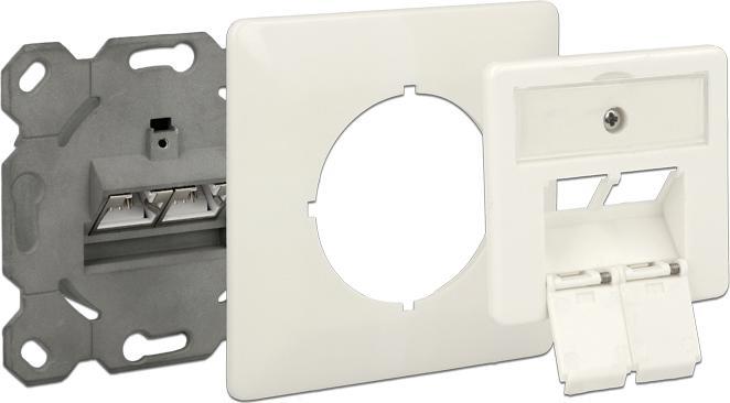Produktbild Delock Netzwerk Anschlussdose Unterputz 2 Port Cat.6A LSA