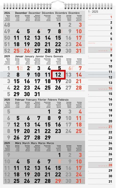 Immagine prodotto Simplex Agenda combinata 4 mesi 2025 430005.25 4M/1S 29,9x49cm (Tedesco)