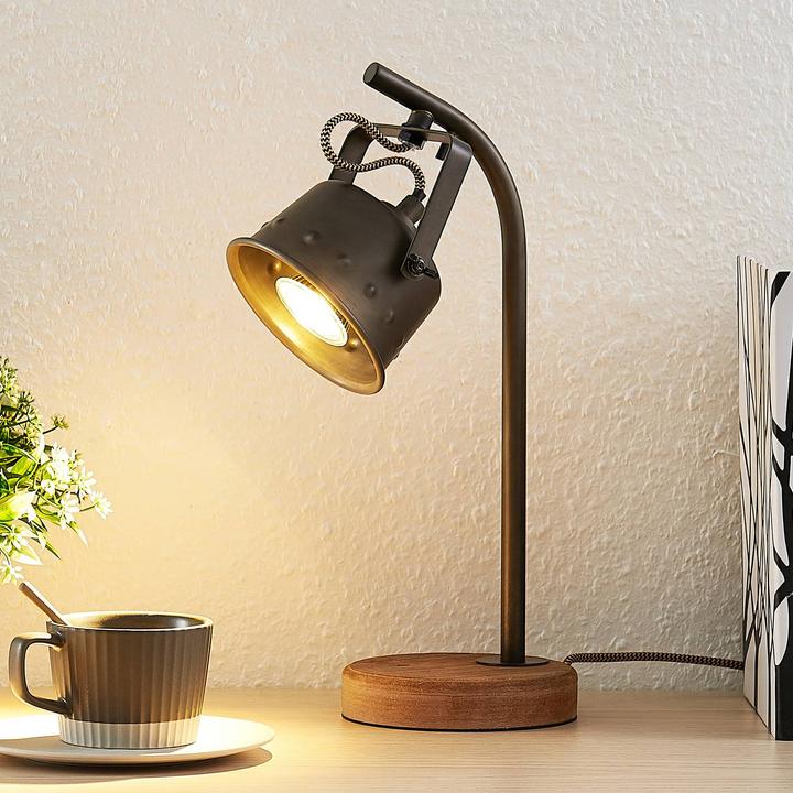 Image du produit Lindby Rubinjo Lampe de table Wood/Black (GU10)