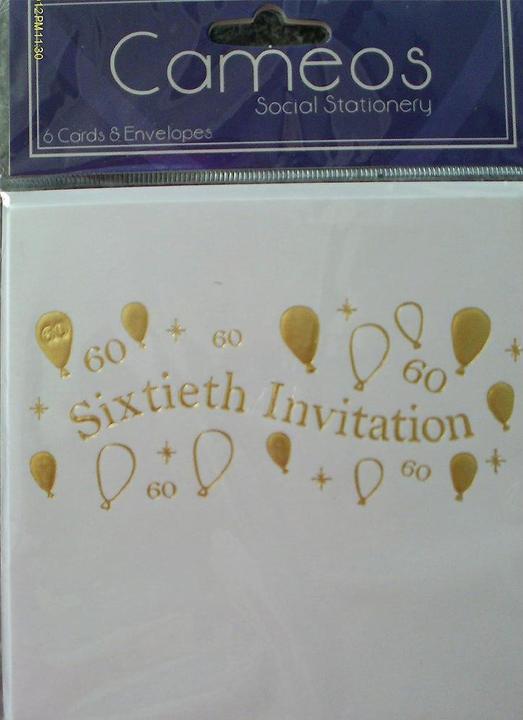 Image du produit Cameos Invitations pour le 60e anniversaire (paquet de 6) (6 pcs)