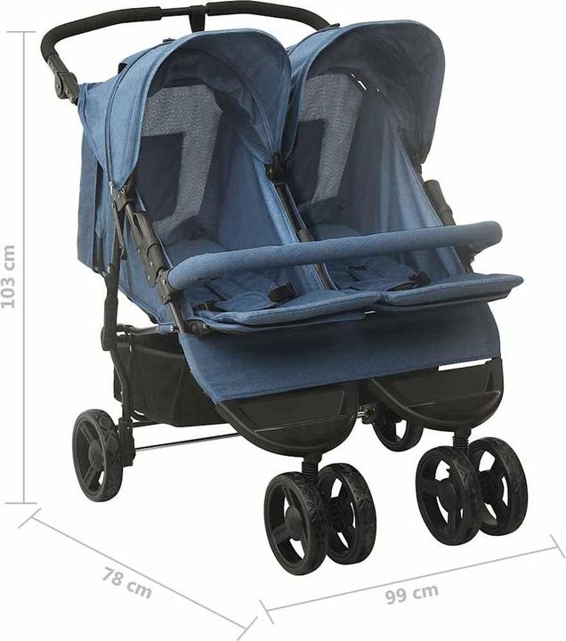 Image du produit VidaXL Geschwisterwagen