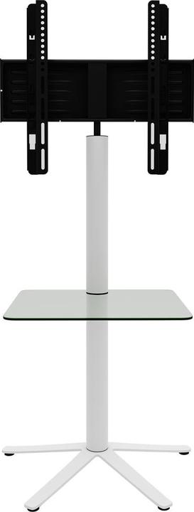 Image du produit VCM Pied TV Alu Xila avec étagère intermédiaire en verre (61 x 61 x 100 cm)
