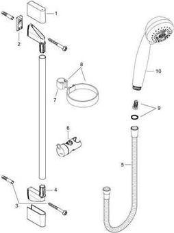 Actual product image hansgrohe HG Shower set CROMETTA 85 MULTI Shower rail Unica'Crometta 650mm chrome