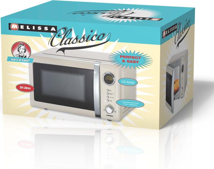 Actual product image Melissa Retro Microwave in Cream with 5 Programs & Turntable - 700Watt 20 Litre Me... (20 l)
