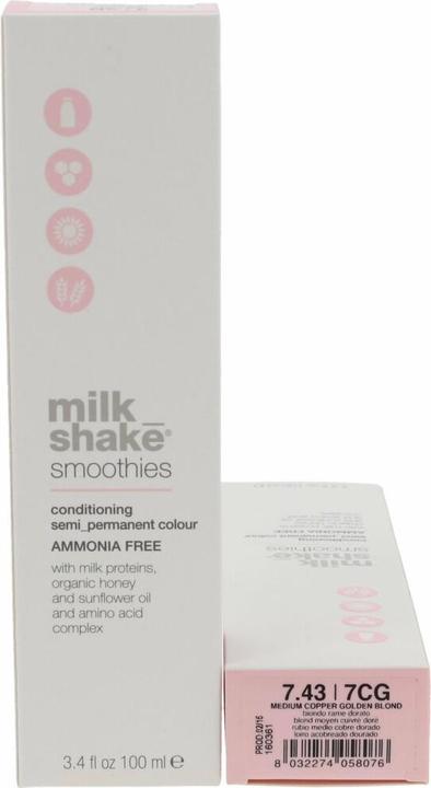 Immagine prodotto Milk_Shake Tinta Delicata Senza Ammoniaca No.7.43 Biondo Rame Oro 100ml (7,43 Biondo oro rame)
