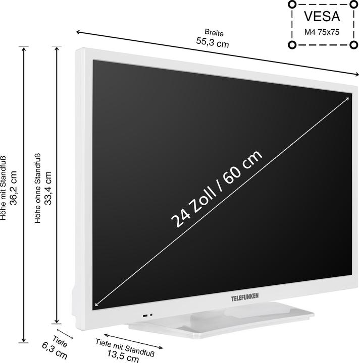 Actual product image Telefunken Fernseher 24 Zoll Smart TV VIDAA XH24VP550M-W HD Fernseher HDR TV mit Triple-Tuner (24", LED, HD, 2025)