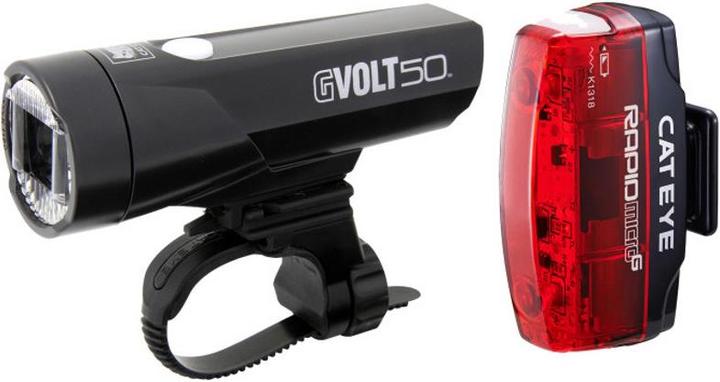CatEye GVolt 50 HL-EL550GRC + Rapid Micro G Hl-EL620G Set /rot