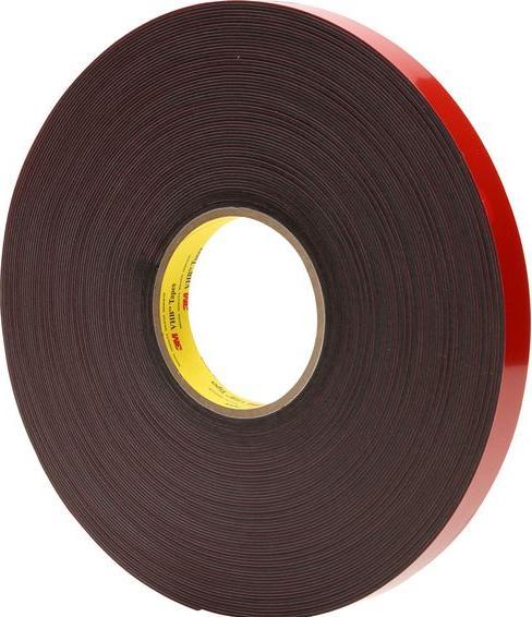 Produktbild 3M VHB-Klebeband, kurze Rolle, Hohe Temperaturbeständigkeit, 19mm x, Dunkelgrau (19 mm)