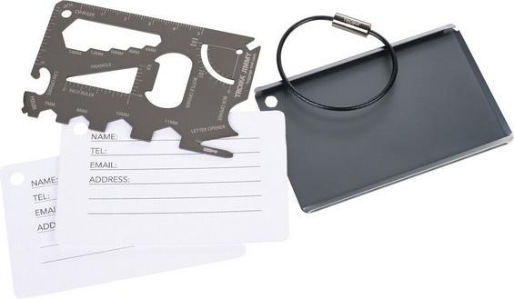 Actual product image Troika JIMMY luggage tag and tool card 22 functions, grey (Locks & Trailers)