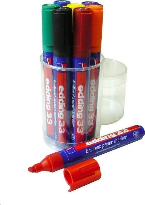 Edding 33-E8 (Schwarz, Violett, Blau, Dunkelrot, Gelb, Grün, Orange, Rot, 5 mm, 8 x)