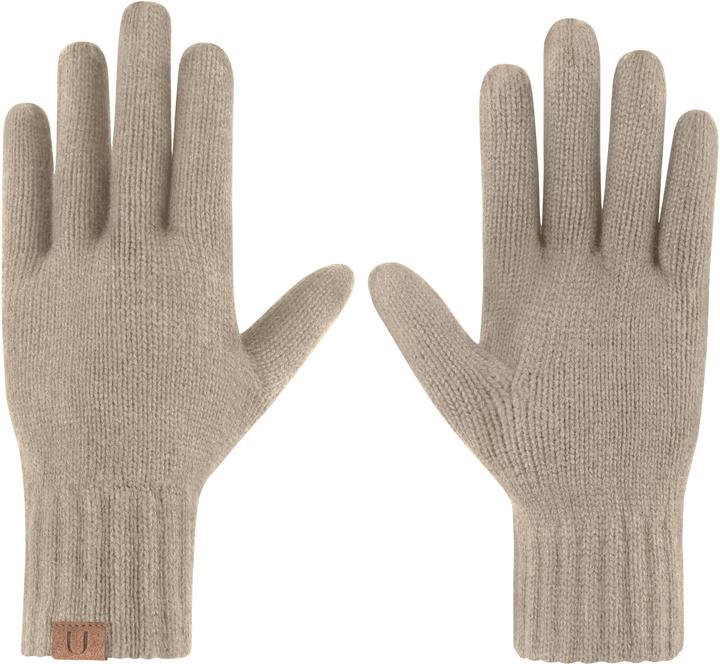 Actual product image Normani Winter set made of merino wool hat, scarf and gloves smooth Yuma - 9623 (One size)
