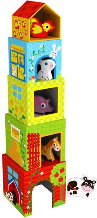 Actual product image Tooky Toy Wooden stacking pyramid TKF053