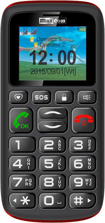 Produktbild Maxcom MM428 2G (0.03 GB, Schwarz, Rot, 1.80", Dual SIM, 2G)