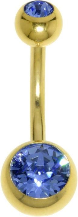 Immagine prodotto Bijouteria Piercing ventre (Acciaio chirurgico 316L, Cristallo premium, Rivestimento in PVD (colore oro))