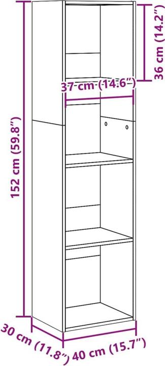 Actual product image VidaXL Bücherregal (30 x 40 x 152 cm)