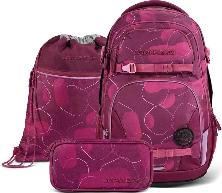 Coocazoo Schulrucksack-Set Schulrucksack-Set „Berry Bubbles“, 3-teilig (30 l)