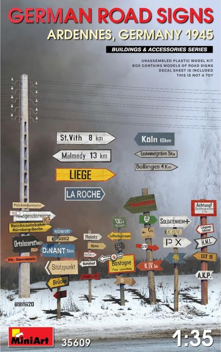 Image du produit Mini art Panneaux routiers allemands WW2 (Ardennes, Allemagne 1945)