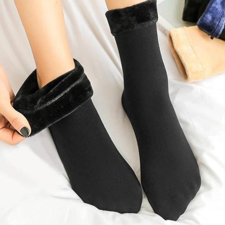 Actual product image JTI Socks with faux fur lining, black - size 36-42 (Single pack, 36 - 42)